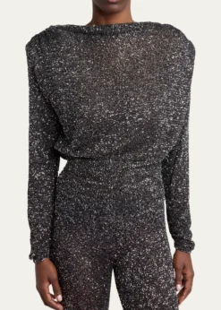 Valentino GaravaniSequined Dolman-Sleeve Sweater