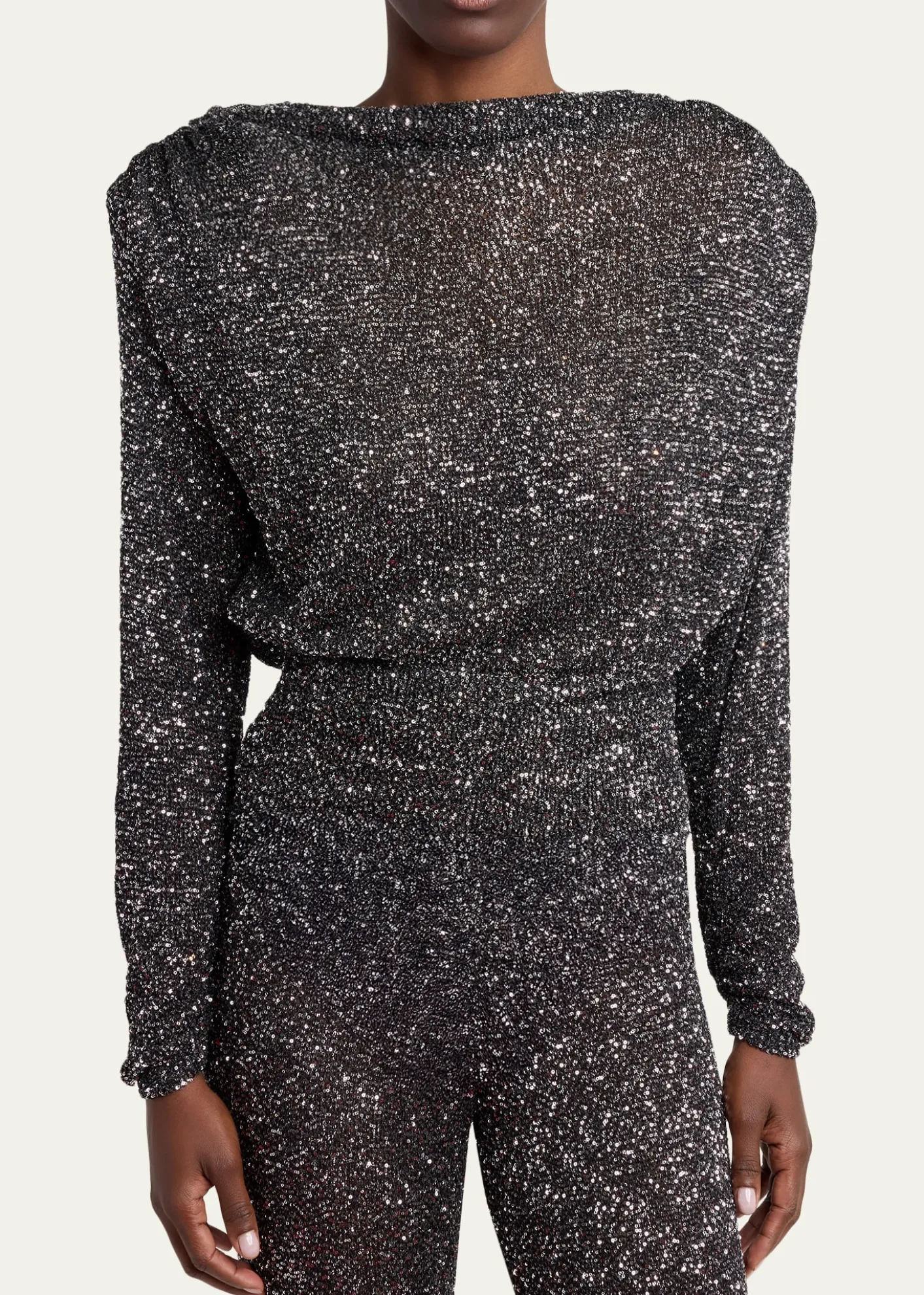 Valentino GaravaniSequined Dolman-Sleeve Sweater