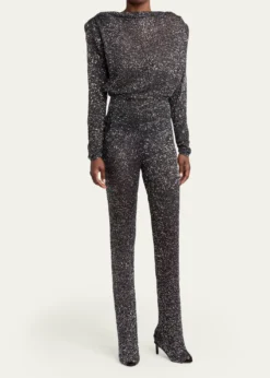 Valentino GaravaniSequined Dolman-Sleeve Sweater