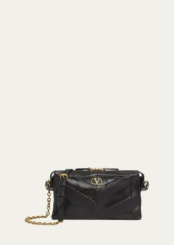Valentino GaravaniSmall Chevron Patchwork Leather Shoulder Bag