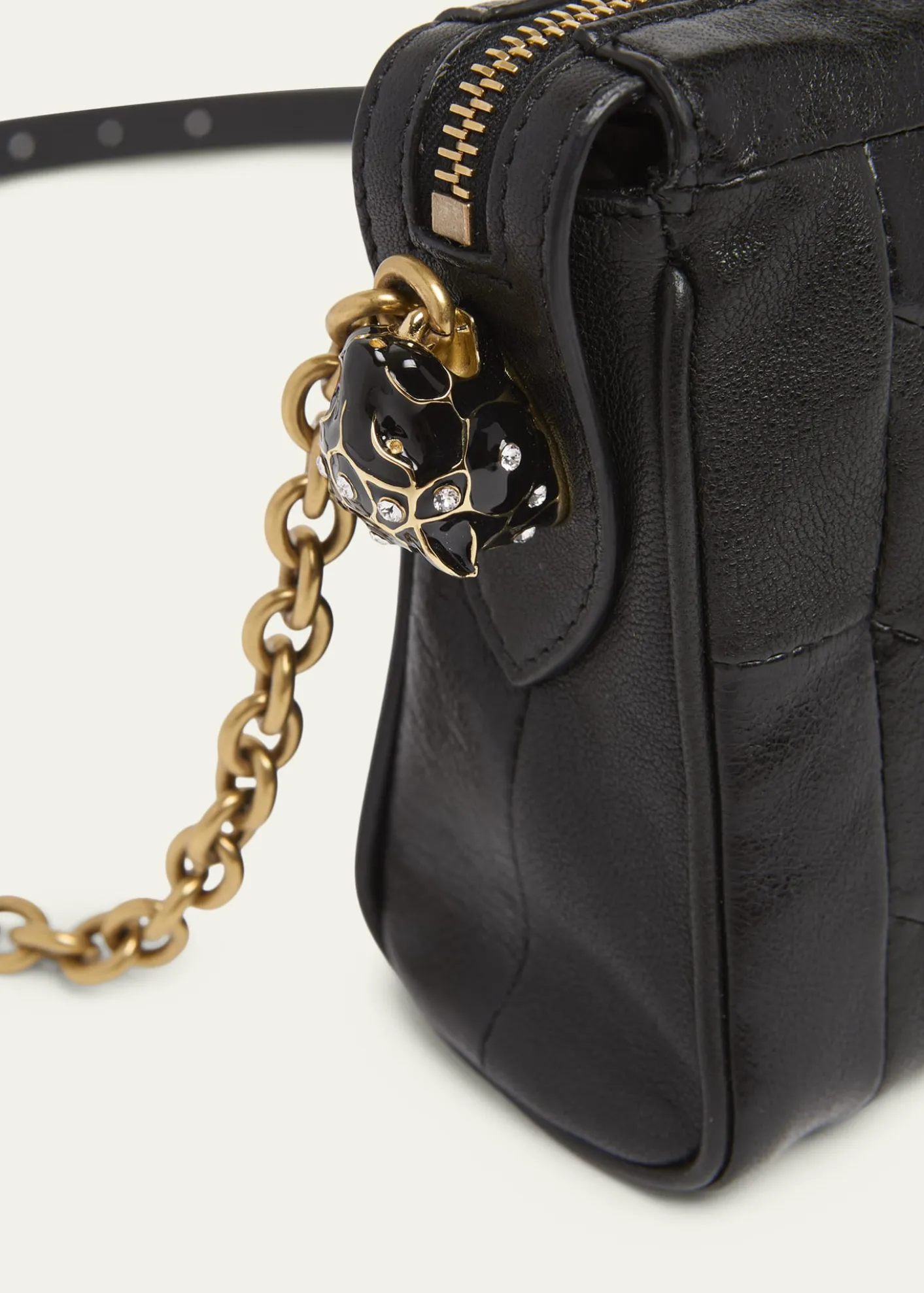 Valentino GaravaniSmall Chevron Patchwork Leather Shoulder Bag