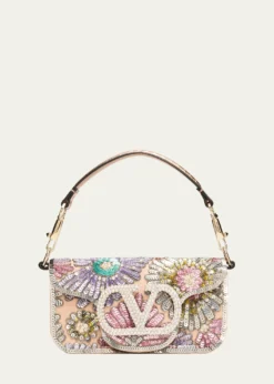 Valentino GaravaniSmall Crystal VLogo Sequin Burst Shoulder Bag