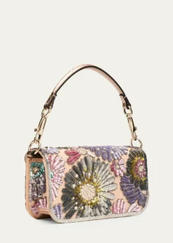 Valentino GaravaniSmall Crystal VLogo Sequin Burst Shoulder Bag