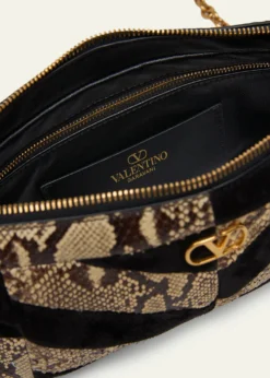 Valentino GaravaniSmall Patchwork Suede & Python Shoulder Bag