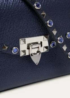 Valentino GaravaniSmall Rockstud & Rhinestone Metallic Leather Crossbody Bag