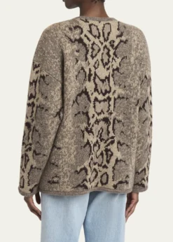 Valentino GaravaniSnakeskin-Knit Cashmere Cardigan