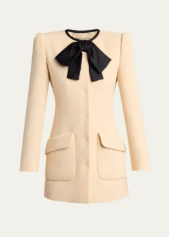 Valentino GaravaniTie-Neck Mini Blazer Dress