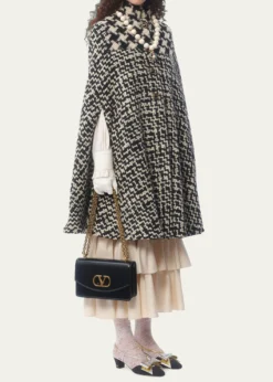 Valentino GaravaniTweed Houndstooth Wool Cape