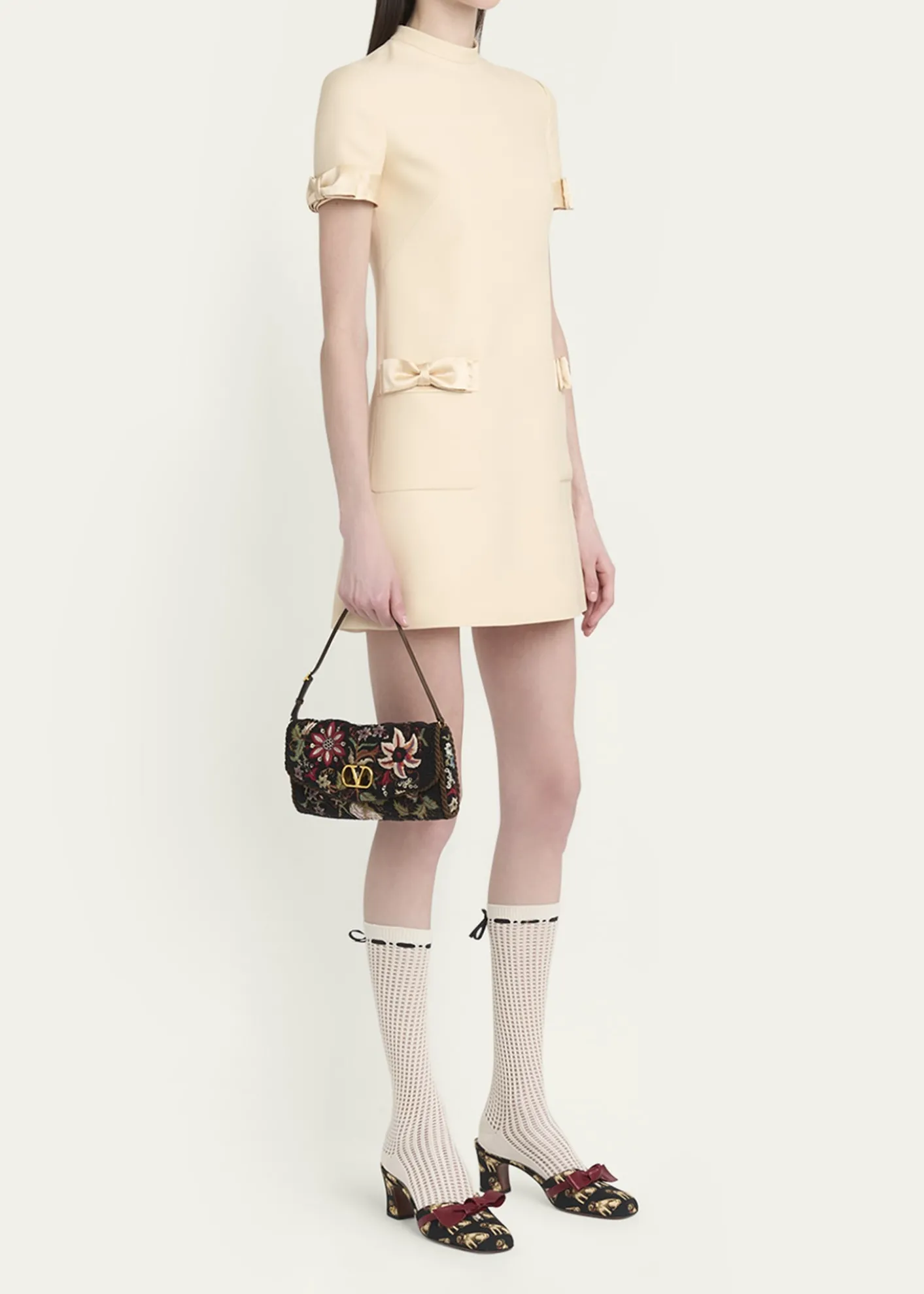 Valentino GaravaniVain Floral Beaded Shoulder Bag