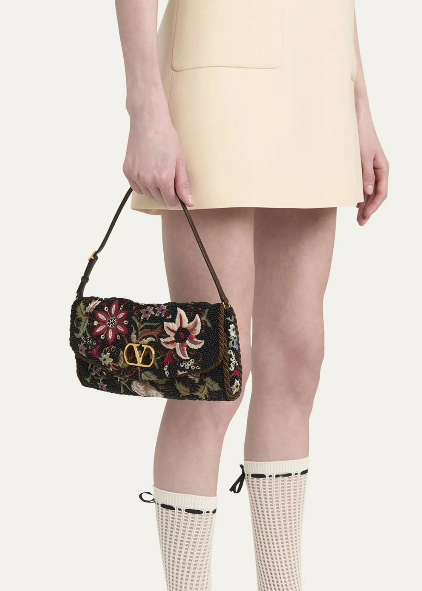 Valentino GaravaniVain Floral Beaded Shoulder Bag