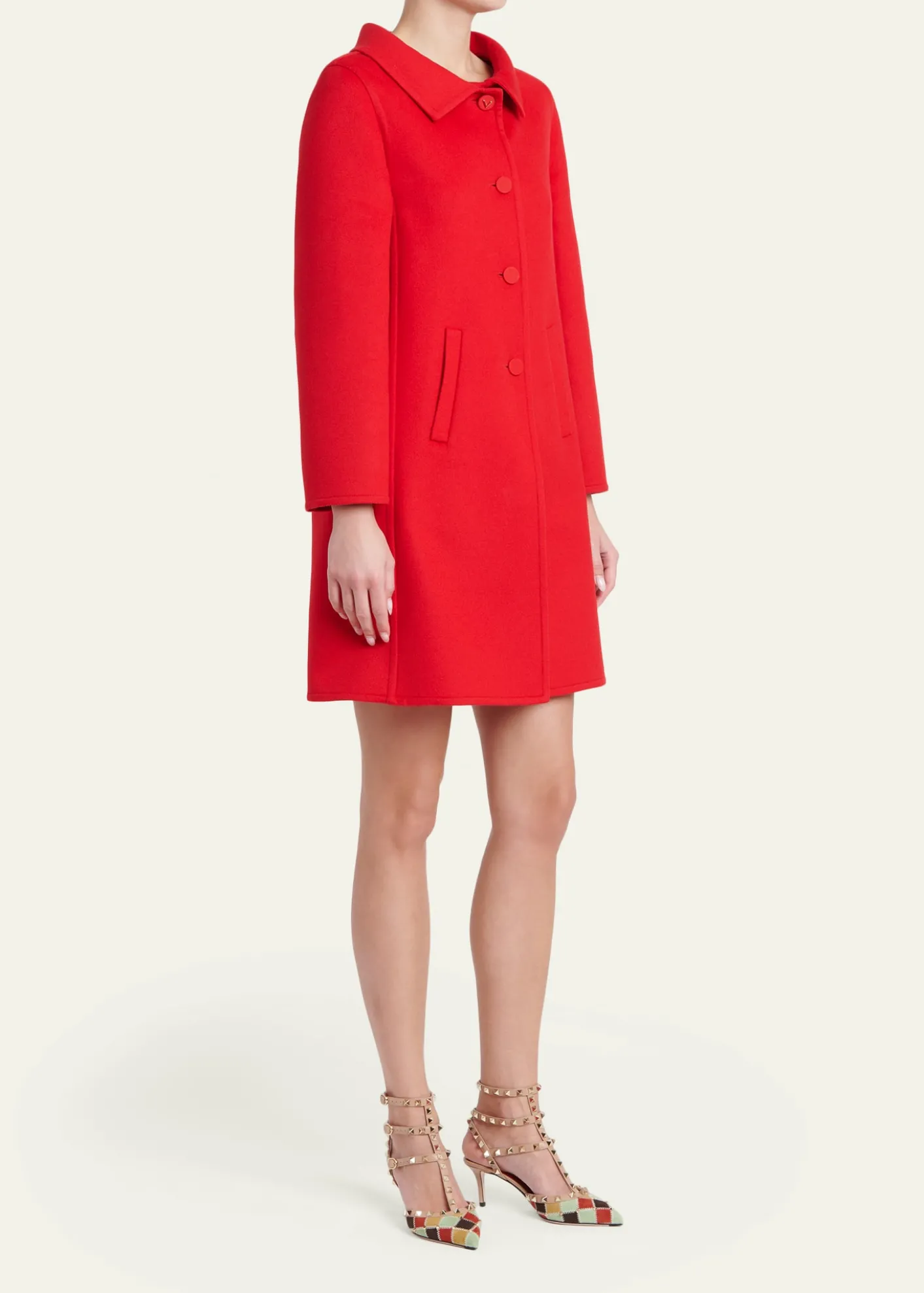 Valentino GaravaniVirgin Wool-Cashmere A-Line Coat Dress