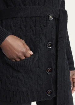 Valentino GaravaniV-Logo Cashmere Cable Knit V-Neck Cardigan