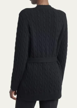 Valentino GaravaniV-Logo Cashmere Cable Knit V-Neck Cardigan