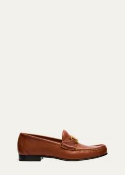 Valentino GaravaniVLogo Medallion Leather Loafers