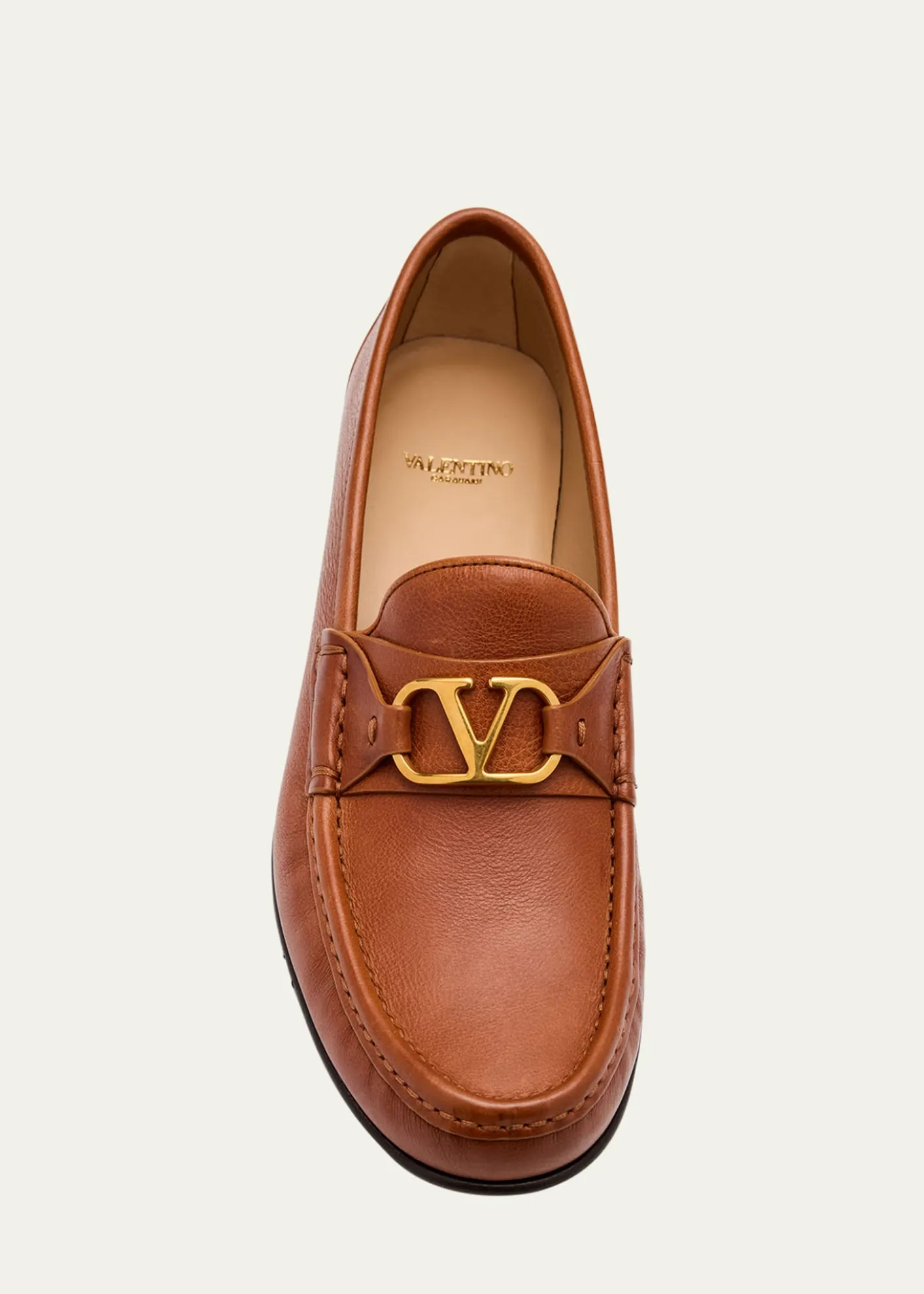 Valentino GaravaniVLogo Medallion Leather Loafers