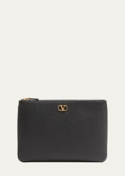 Valentino GaravaniVLOGO Medium Leather Flat Pouch Bag