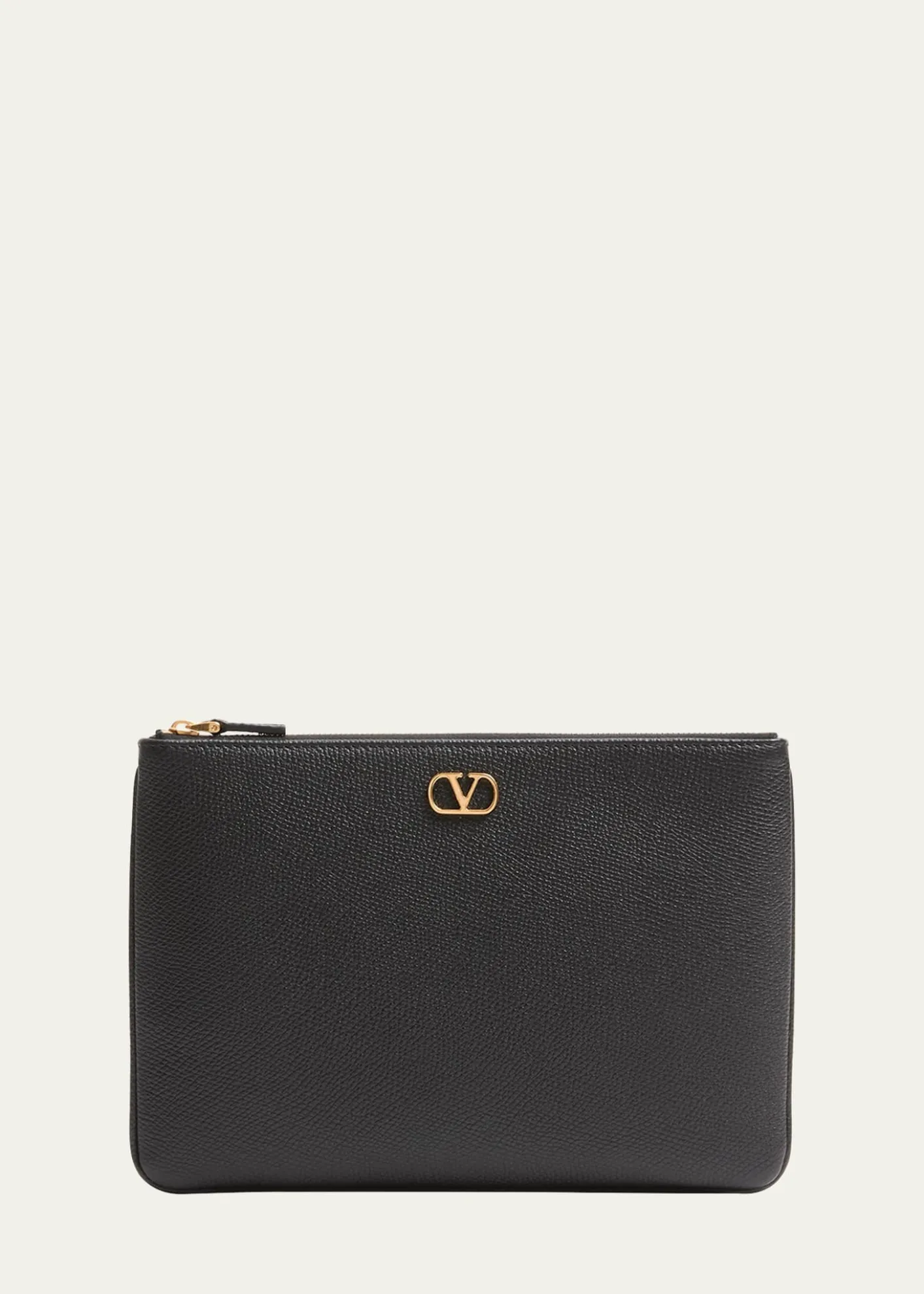 Valentino GaravaniVLOGO Medium Leather Flat Pouch Bag