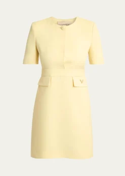 Valentino GaravaniV-Logo Pocket Short-Sleeve Mini Dress
