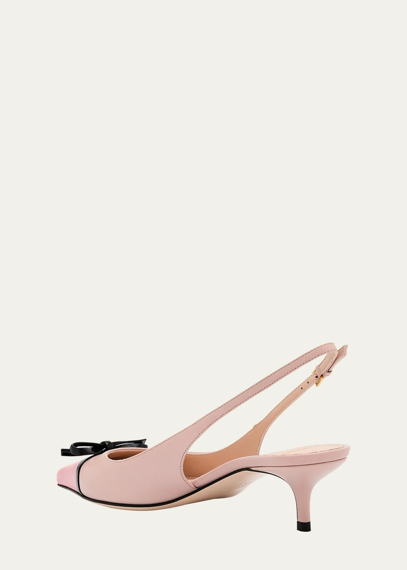 Valentino GaravaniVLOGO Pointed Slingback Leather Kitten Pumps