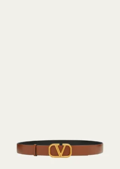 Valentino GaravaniVLogo Reversible Leather Belt, 30mm