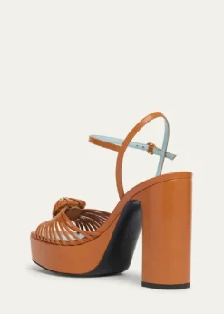 Valentino GaravaniVLogo Royal Heart Leather Platform Sandals