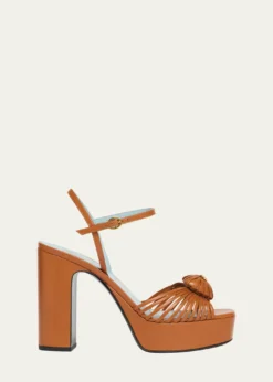 Valentino GaravaniVLogo Royal Heart Leather Platform Sandals