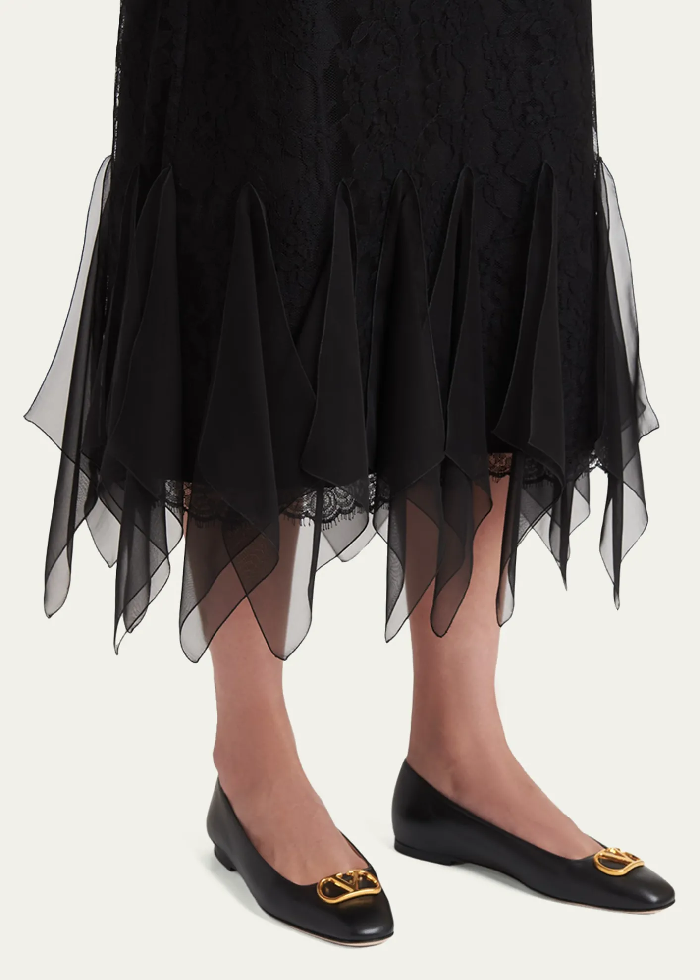 Valentino GaravaniVLogo Signature Leather Ballerina Flats