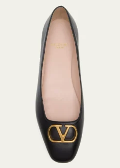 Valentino GaravaniVLogo Signature Leather Ballerina Flats