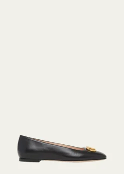 Valentino GaravaniVLogo Signature Leather Ballerina Flats