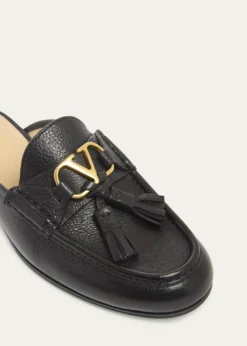 Valentino GaravaniVLogo Signature Leather Loafer Mules