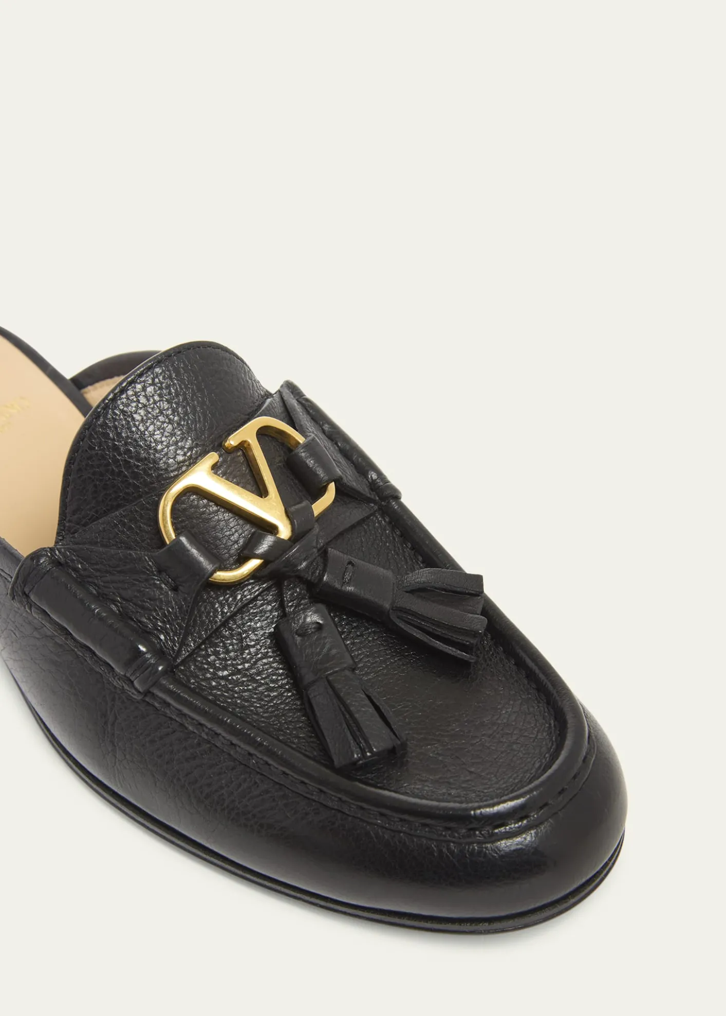 Valentino GaravaniVLogo Signature Leather Loafer Mules