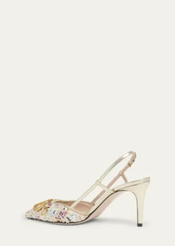Valentino GaravaniVLogo Signature Sequined Beaded Slingback Pumps