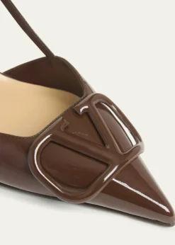 Valentino GaravaniVLogo Signature Patent Leather Slingback Pumps