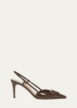 Valentino GaravaniVLogo Signature Patent Leather Slingback Pumps