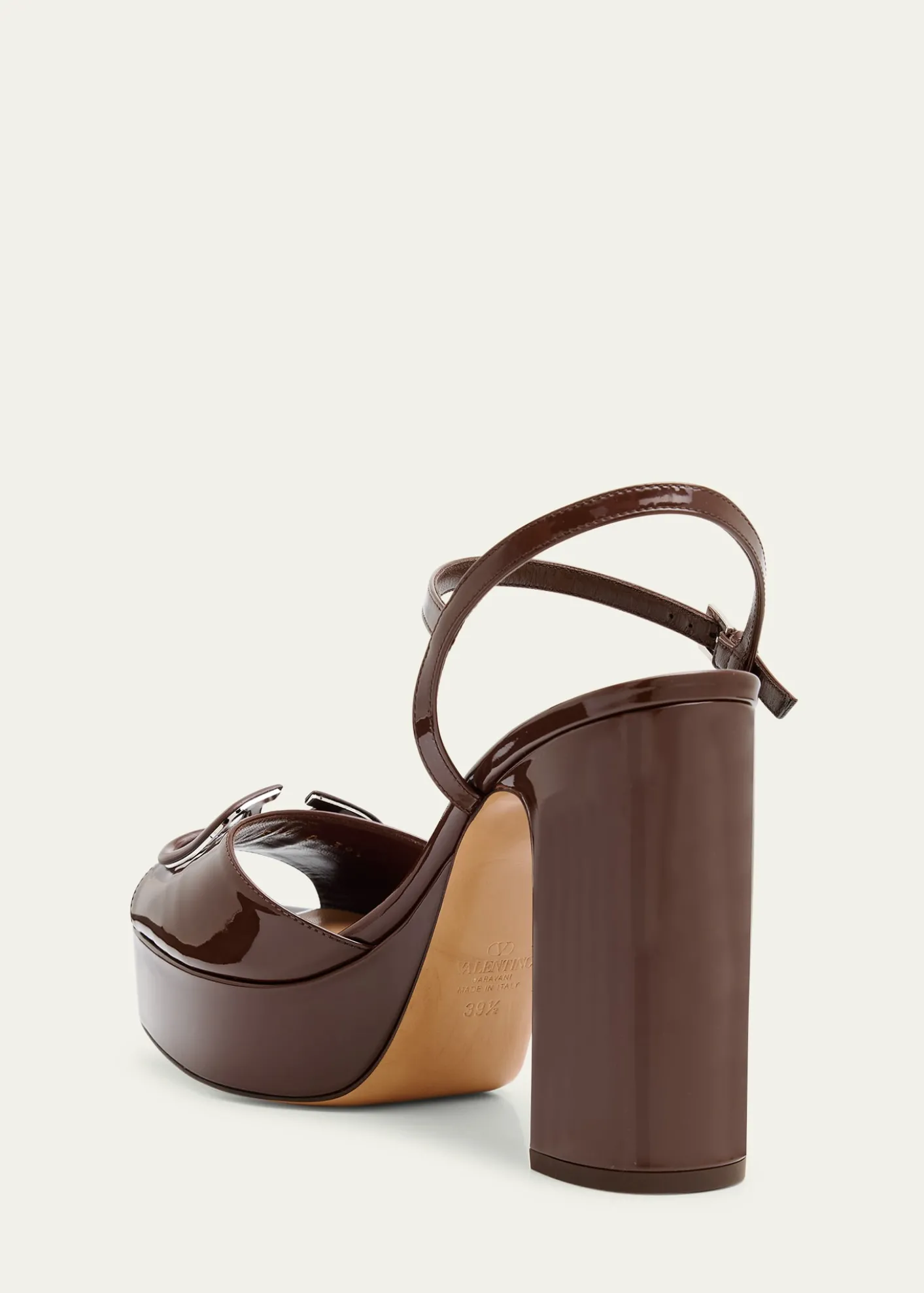 Valentino GaravaniVLogo Signature Patent Leather Platform Sandals