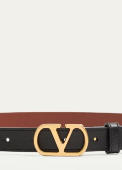 Valentino GaravaniVLogo Signature Reversible Calfskin Belt, 20mm