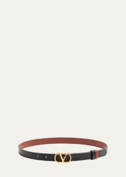 Valentino GaravaniVLogo Signature Reversible Calfskin Belt, 20mm