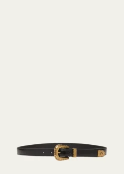 Valentino GaravaniVLogo Signature Brushed Leather Belt, 20mm
