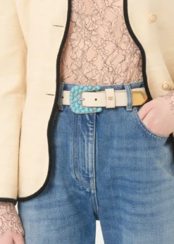 Valentino GaravaniVLogo Signature Brushed Calfskin Belt, 30mm