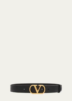 Valentino GaravaniVLogo Signature Leather Belt, 30mm