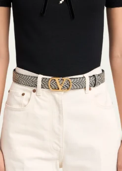Valentino GaravaniVLogo Signature Python Belt, 30mm