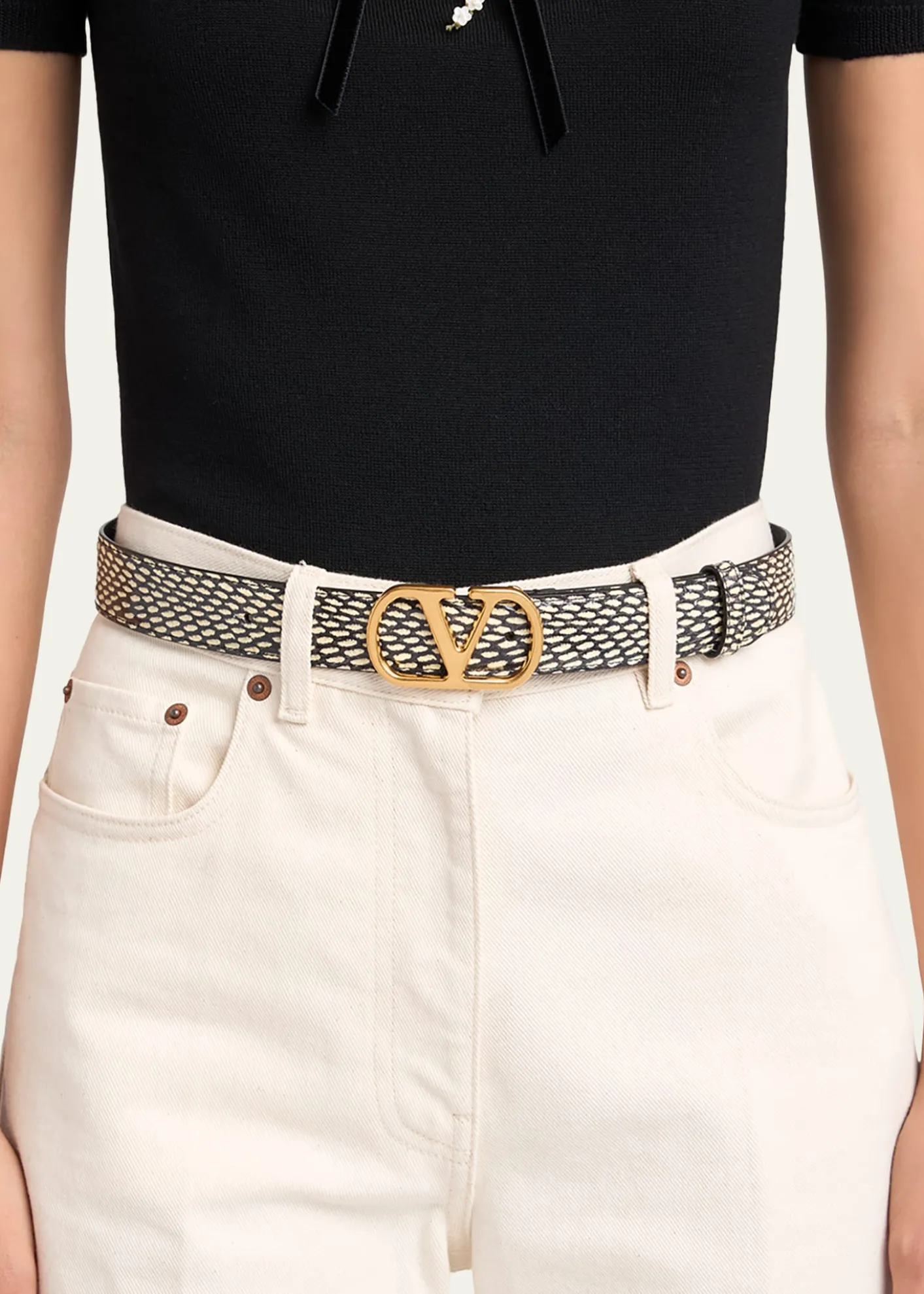 Valentino GaravaniVLogo Signature Python Belt, 30mm