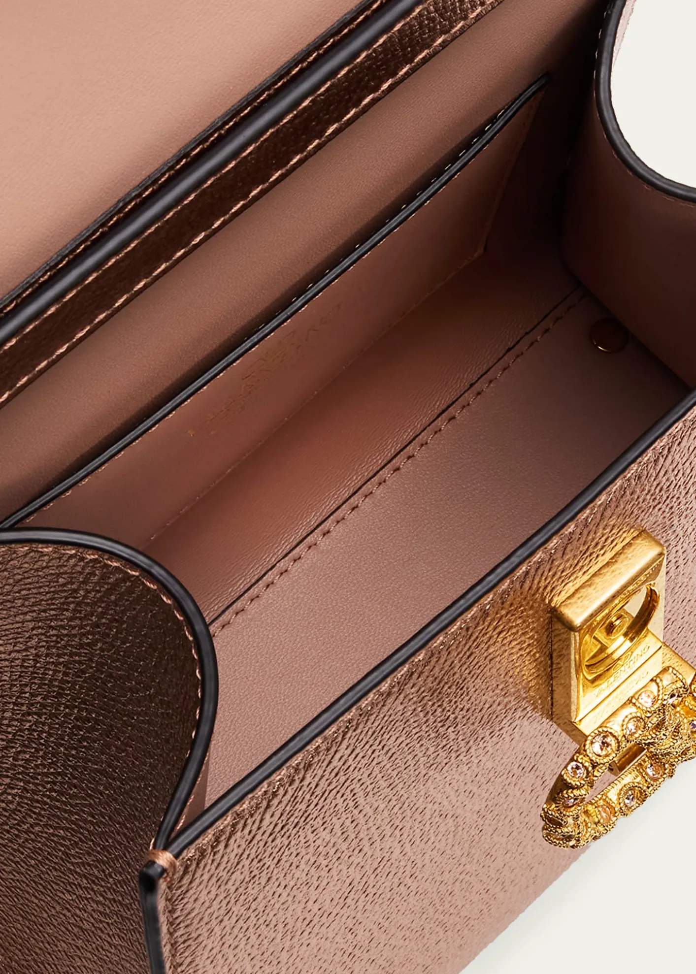 Valentino GaravaniVSLING Mini Laminated Leather Top-Handle Bag