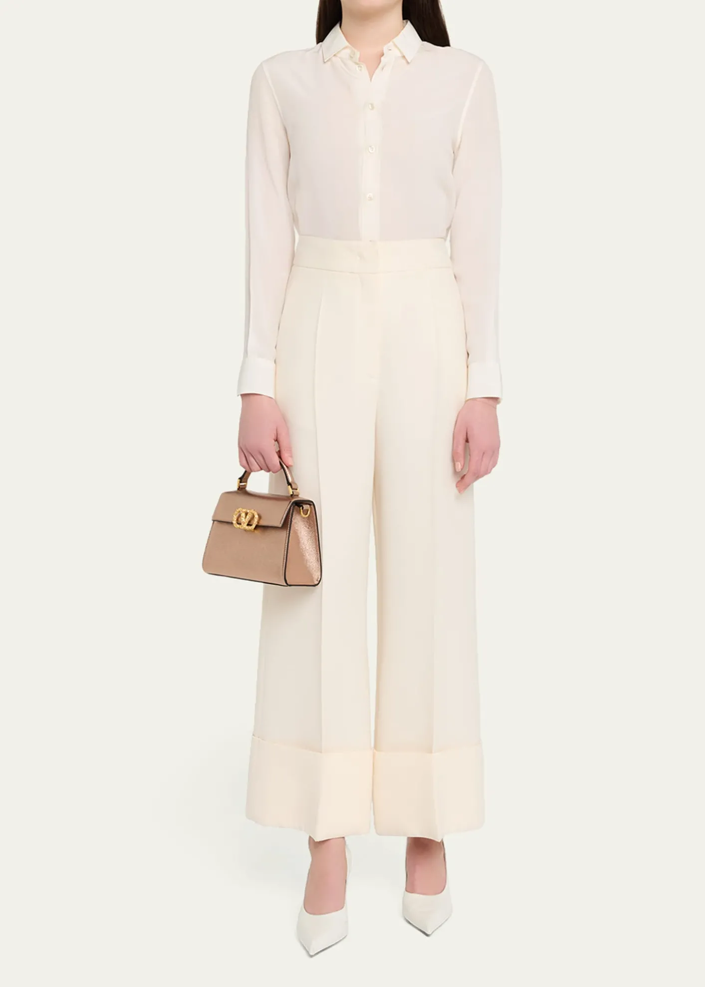 Valentino GaravaniVSLING Mini Laminated Leather Top-Handle Bag