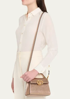 Valentino GaravaniVSLING Mini Laminated Leather Top-Handle Bag