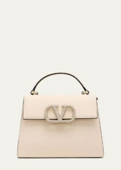 Valentino GaravaniVsling Small Leather Top-Handle Bag with Jewel VLogo