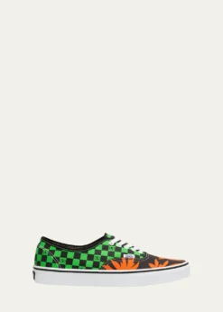 Valentino Garavanix Vans Men's Tess St VLogo Tropical Canvas Low-Top Sneakers