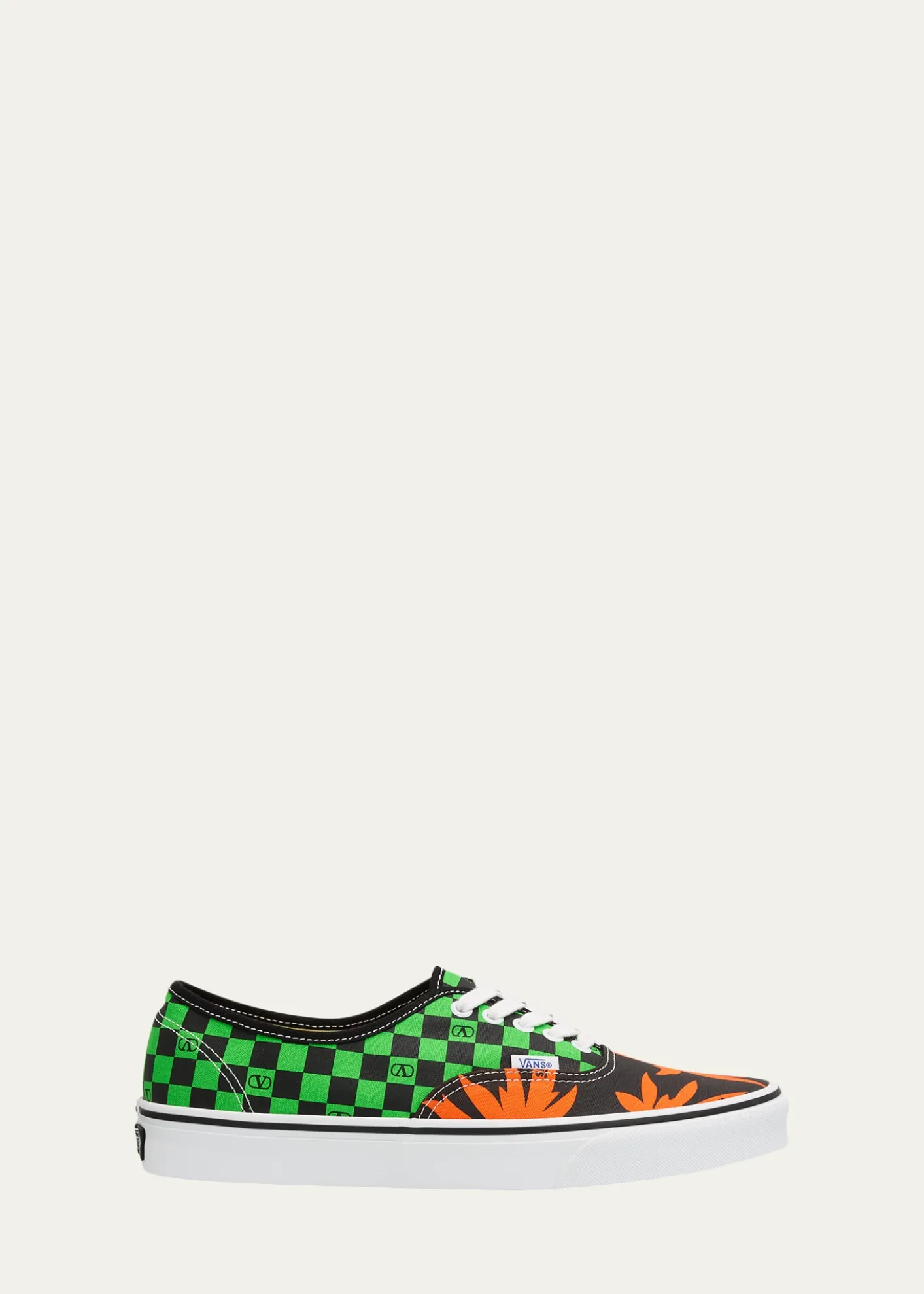 Valentino Garavanix Vans Men's Tess St VLogo Tropical Canvas Low-Top Sneakers