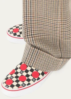 Valentino Garavanix Vans Men's Big Dots & VLogo Checkerboard Classic Slip-On Sneakers