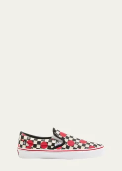 Valentino Garavanix Vans Men's Big Dots & VLogo Checkerboard Classic Slip-On Sneakers
